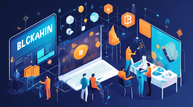 Create an image illustrating a comprehensive guide on selecting the best blockchain network. Include elements like diverse blockchain logos (e.g., Bitcoin, Ethereum, Solana, etc.), a guidebook or manual, a magnifying glass hovering over detailed comparisons, and a diverse group of professionals in a modern conference room analyzing charts and graphs on a large digital screen. Make the setting futuristic, with holographic interfaces and a sleek, technology-driven environment.